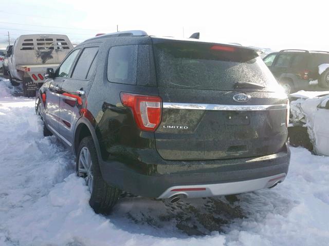 1FM5K8F89GGC13702 - 2016 FORD EXPLORER L BLACK photo 3