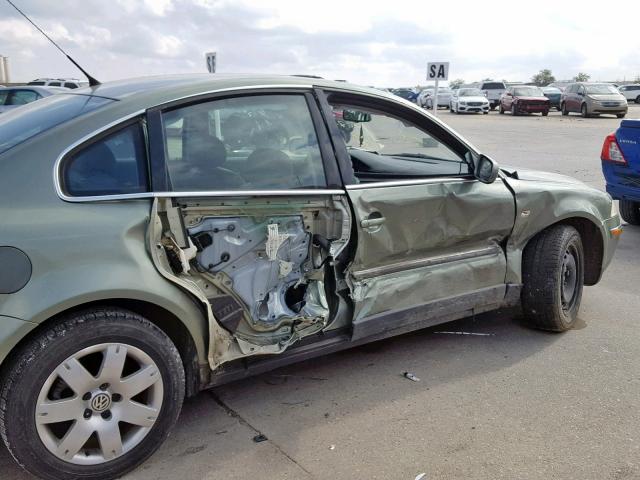 WVWRH63B62P357029 - 2002 VOLKSWAGEN PASSAT GLX მწვანე ფოტო 9