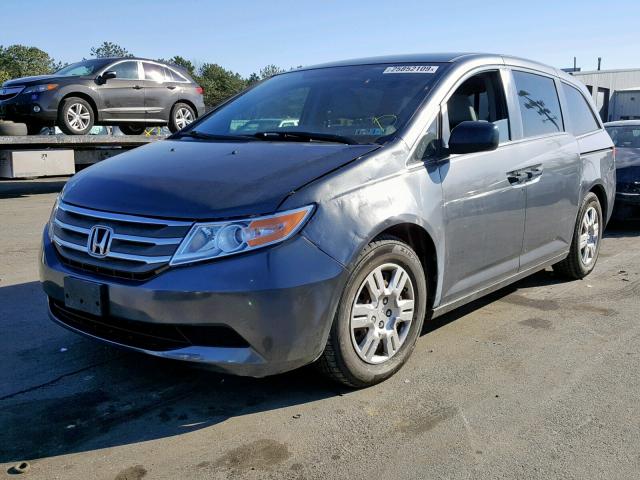 5FNRL5H21DB061897 - 2013 HONDA ODYSSEY LX GRAY photo 2