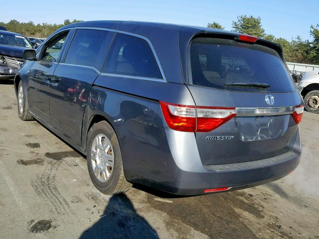 5FNRL5H21DB061897 - 2013 HONDA ODYSSEY LX GRAY photo 3