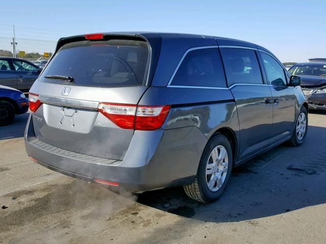 5FNRL5H21DB061897 - 2013 HONDA ODYSSEY LX GRAY photo 4