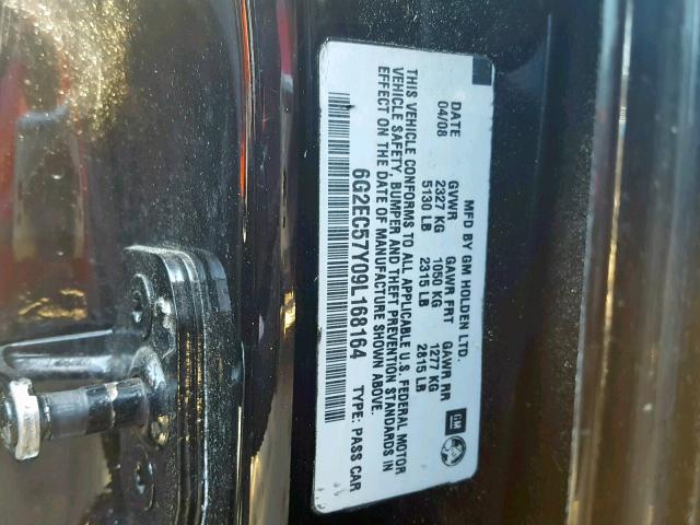 6G2EC57Y09L168164 - 2009 PONTIAC G8 GT BLACK photo 10