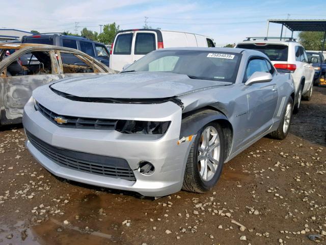 2G1FA1E35E9203004 - 2014 CHEVROLET CAMARO LS SILVER photo 2