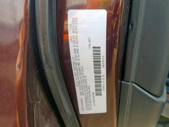 4S4WX85CX64423804 - 2006 SUBARU B9 TRIBECA MAROON photo 10