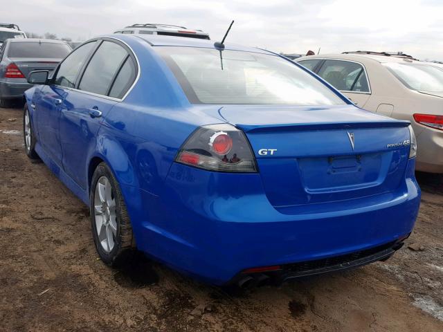 6G2EC57Y49L205040 - 2009 PONTIAC G8 GT BLUE photo 3