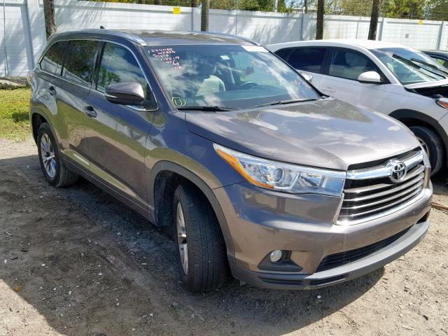 5TDKKRFH0FS072214 - 2015 TOYOTA HIGHLANDER BROWN photo 1