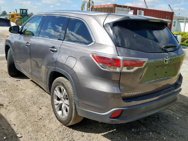 5TDKKRFH0FS072214 - 2015 TOYOTA HIGHLANDER BROWN photo 3