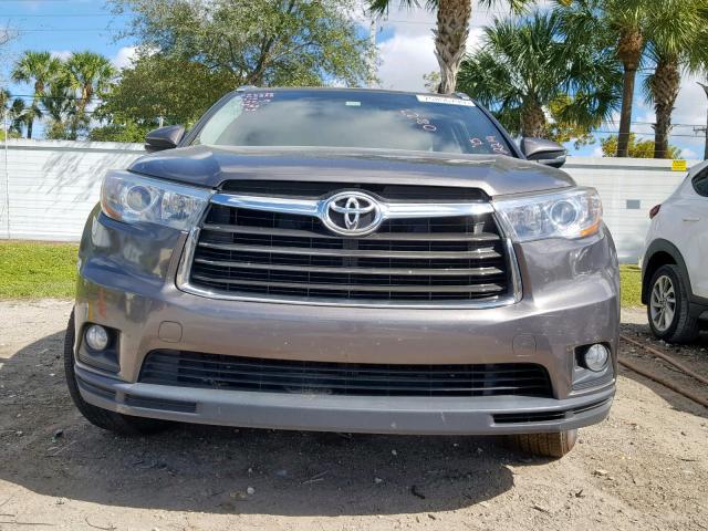 5TDKKRFH0FS072214 - 2015 TOYOTA HIGHLANDER BROWN photo 9