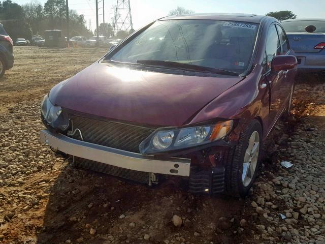 1HGFA16908L117074 - 2008 HONDA CIVIC EXL BURGUNDY photo 2