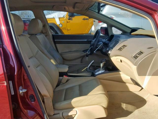 1HGFA16908L117074 - 2008 HONDA CIVIC EXL BURGUNDY photo 5