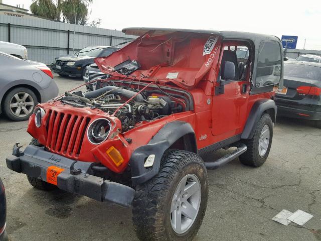 1J4FA69SX6P740809 - 2006 JEEP WRANGLER / RED photo 2