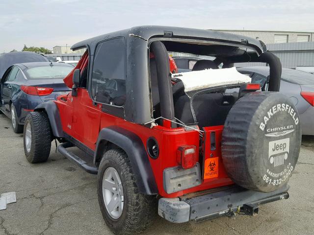 1J4FA69SX6P740809 - 2006 JEEP WRANGLER / RED photo 3