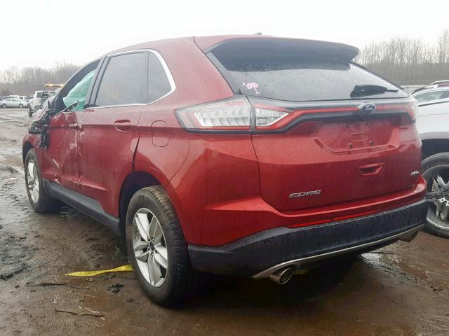 2FMTK3J81FBC11112 - 2015 FORD EDGE SEL RED photo 3