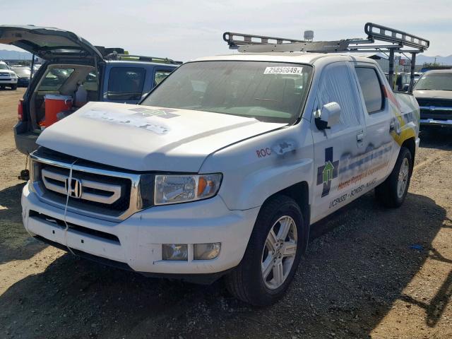 5FPYK1F53BB006554 - 2011 HONDA RIDGELINE WHITE photo 2