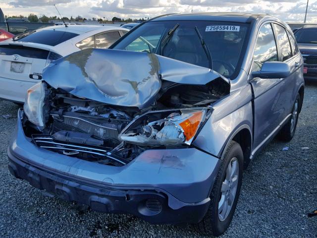 JHLRE48727C075120 - 2007 HONDA CR-V EXL BLUE photo 2