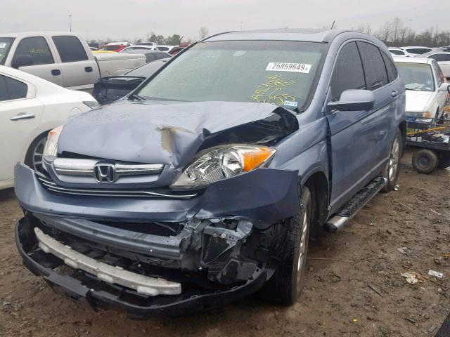 JHLRE38738C057625 - 2008 HONDA CR-V EXL BLUE photo 2