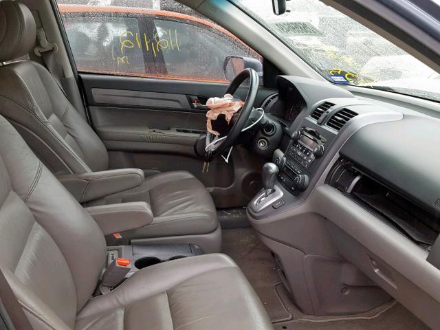 JHLRE38738C057625 - 2008 HONDA CR-V EXL BLUE photo 5