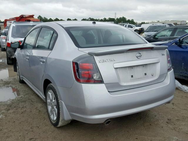 3N1AB6AP9CL737639 - 2012 NISSAN SENTRA 2.0 SILVER photo 3