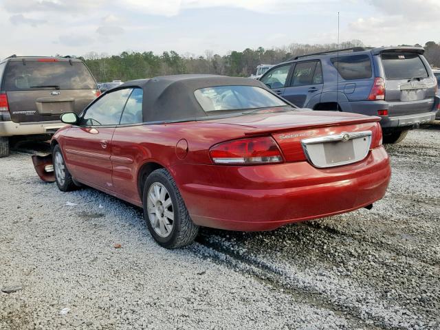 1C3EL75R76N181594 - 2006 CHRYSLER SEBRING GT RED photo 3