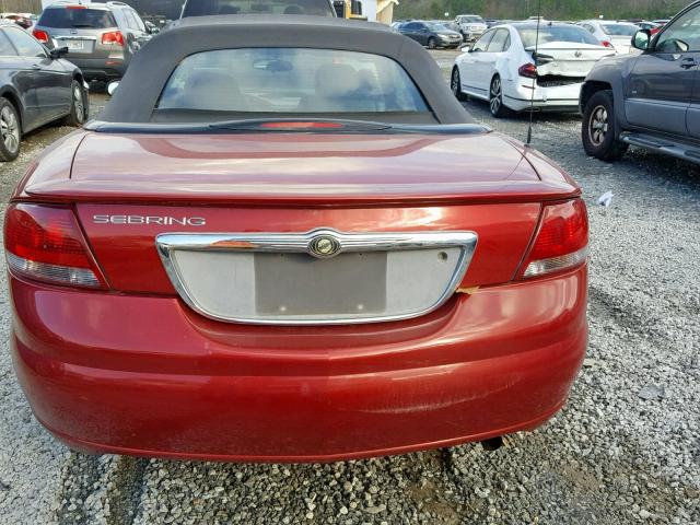 1C3EL75R76N181594 - 2006 CHRYSLER SEBRING GT RED photo 9