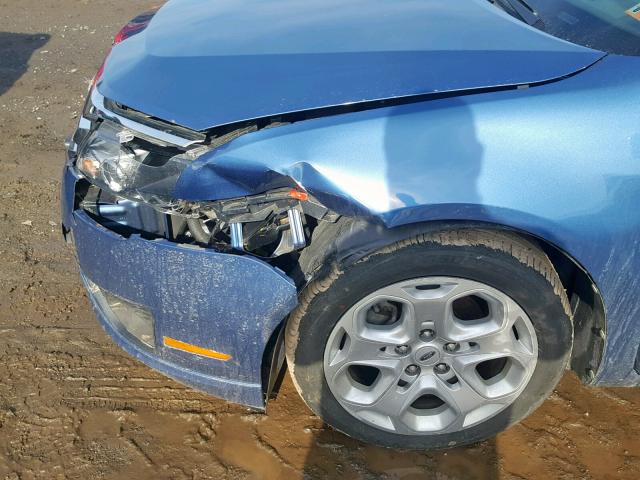 3FAHP0HA2AR387234 - 2010 FORD FUSION SE BLUE photo 9