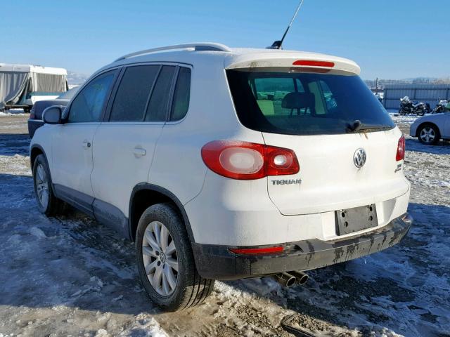 WVGBV75N19W000263 - 2009 VOLKSWAGEN TIGUAN SE WHITE photo 3