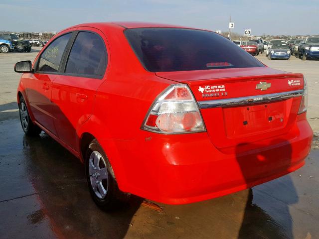 KL1TD5DE6AB079238 - 2010 CHEVROLET AVEO LS RED photo 3