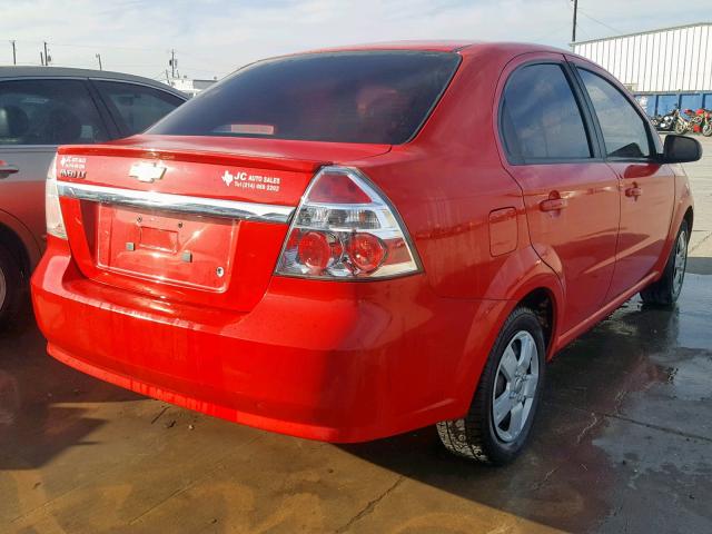 KL1TD5DE6AB079238 - 2010 CHEVROLET AVEO LS RED photo 4