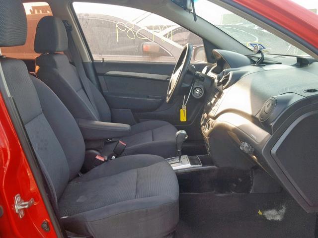 KL1TD5DE6AB079238 - 2010 CHEVROLET AVEO LS RED photo 5