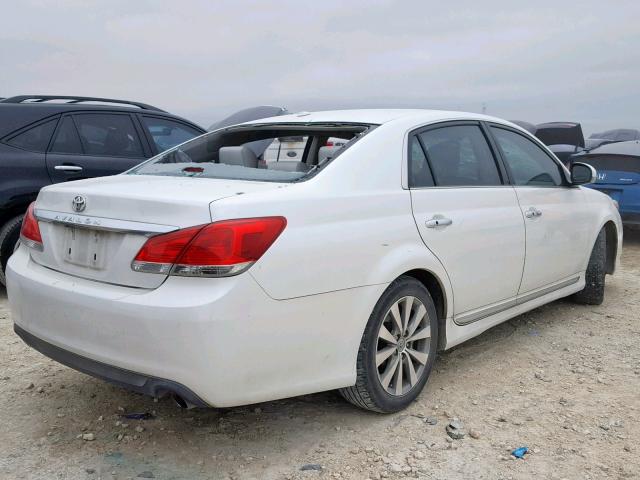 4T1BK3DB4BU390642 - 2011 TOYOTA AVALON BAS WHITE photo 4