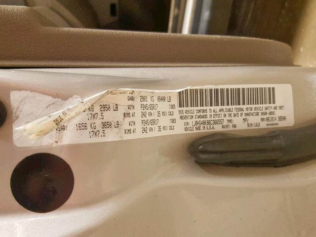 1J8HG48K86C366557 - 2006 JEEP COMMANDER TAN photo 10