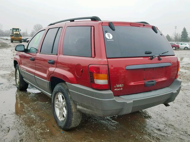 1J4GW48S32C284696 - 2002 JEEP GRAND CHER RED photo 3