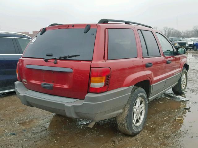 1J4GW48S32C284696 - 2002 JEEP GRAND CHER RED photo 4