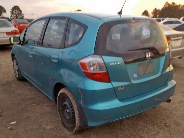 JHMGE8H39DC032784 - 2013 HONDA FIT TURQUOISE photo 3