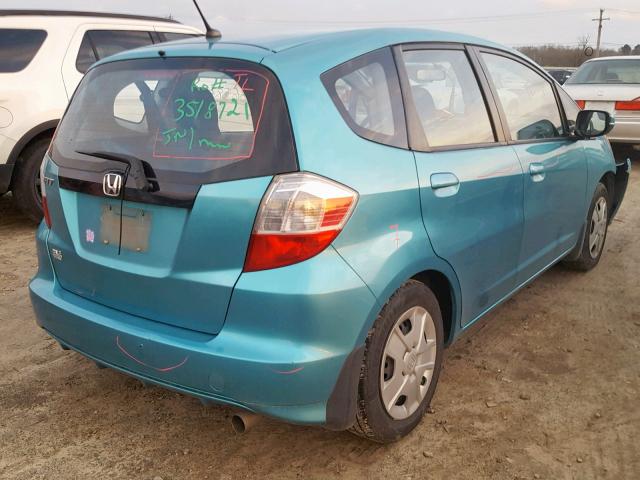 JHMGE8H39DC032784 - 2013 HONDA FIT TURQUOISE photo 4