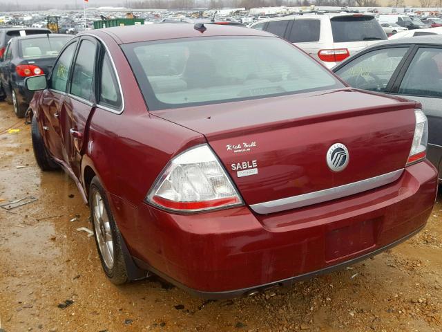 1MEHM42W38G614977 - 2008 MERCURY SABLE PREM MAROON photo 3