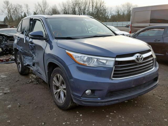 5TDJKRFH7FS103518 - 2015 TOYOTA HIGHLANDER BLUE photo 1