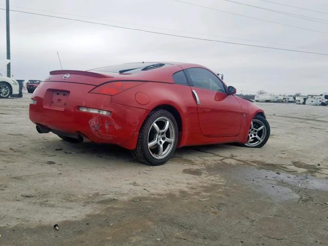 JN1AZ34D55M608382 - 2005 NISSAN 350Z COUPE RED photo 4