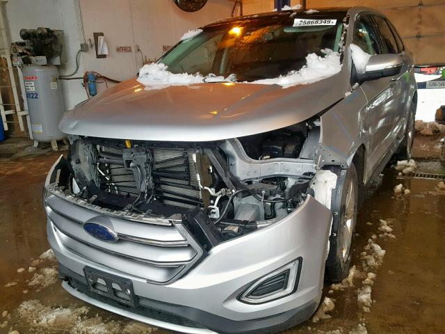 2FMPK4J97GBB59373 - 2016 FORD EDGE SEL SILVER photo 2