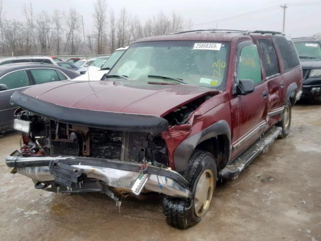 3GNFK16R8XG270235 - 1999 CHEVROLET SUBURBAN K RED photo 2