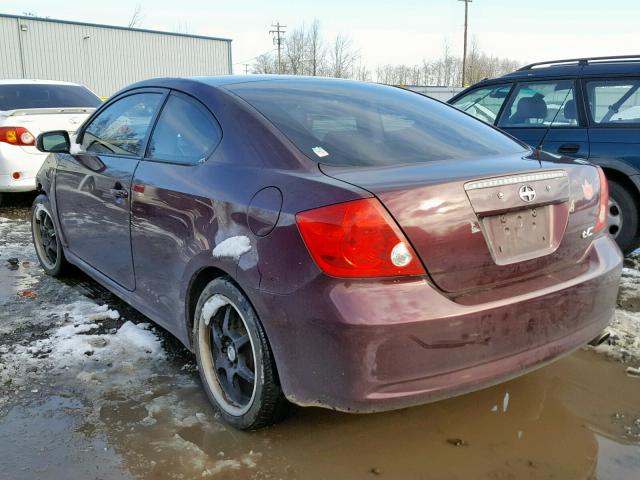JTKDE177250002781 - 2005 TOYOTA SCION TC მუქწითელი ფოტო 3