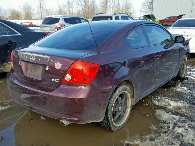 JTKDE177250002781 - 2005 TOYOTA SCION TC მუქწითელი ფოტო 4