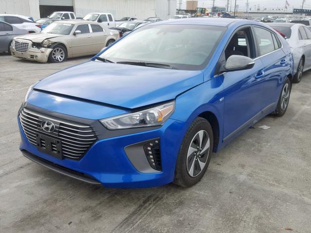 KMHC75LC0JU065867 - 2018 HYUNDAI IONIQ SEL BLUE photo 2