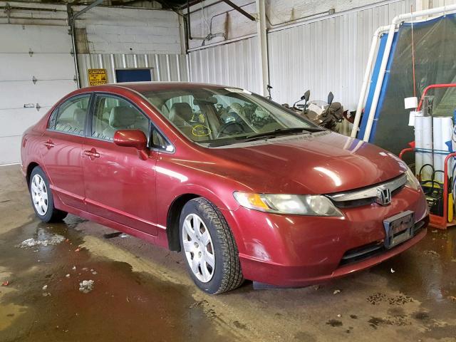 2HGFA16598H537233 - 2008 HONDA CIVIC LX MAROON photo 1