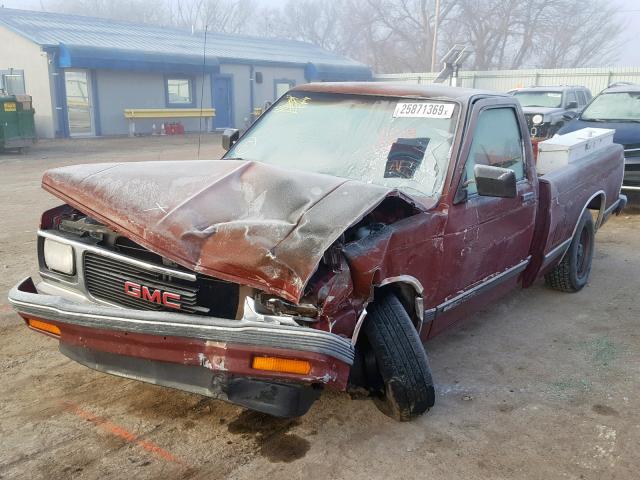 1GTCS14A1M8551500 - 1991 GMC SONOMA RED photo 2