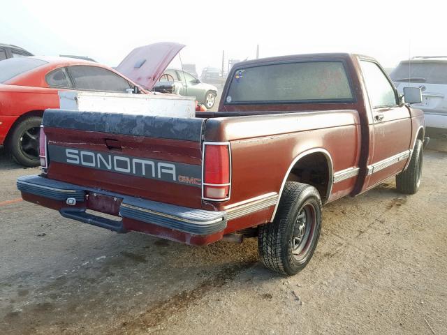 1GTCS14A1M8551500 - 1991 GMC SONOMA RED photo 4