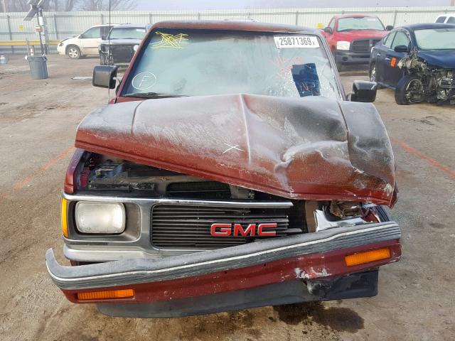 1GTCS14A1M8551500 - 1991 GMC SONOMA RED photo 9