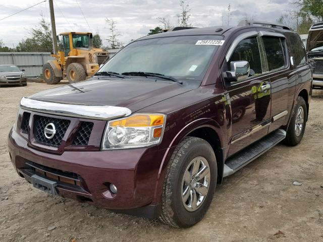 5N1BA0ND0FN601238 - 2015 NISSAN ARMADA SV BURGUNDY photo 2