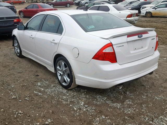 3FAHP0KC9BR288373 - 2011 FORD FUSION SPO WHITE photo 3