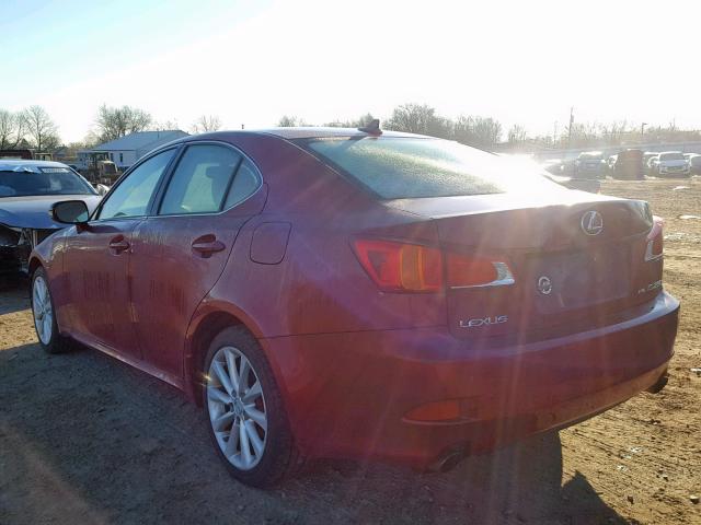 JTHCF5C22A5042274 - 2010 LEXUS IS 250 RED photo 3